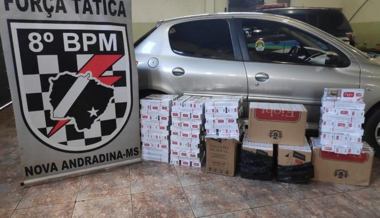 Polícia apreende caixas de cigarros na MS-276
