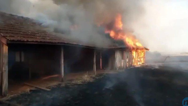 VÍDEO: fogo mata animais e ameaça sede de fazendas às margens da BR-060